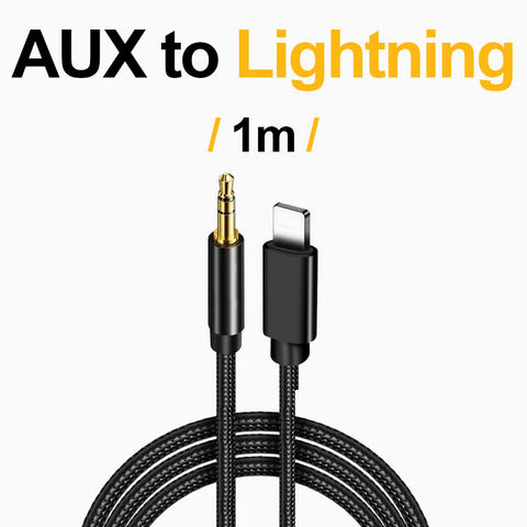AUX to Lightning  | Audio Cable | AUX 3.5 Wire | LightningCable (1m)