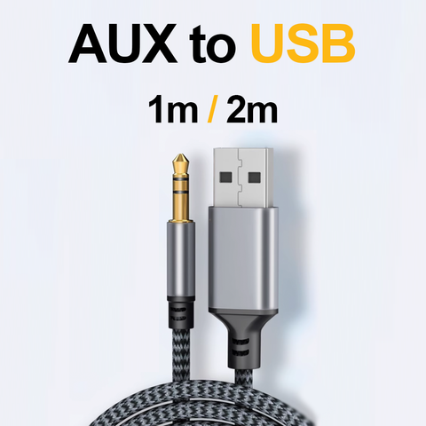 AUX to USB  | Audio Cable | USB 3.0 Wire | AUX 3.5 Cable (1m, 2m)