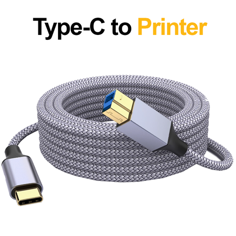 Type-C to Printer | Type-C Cable | Printer & More | Printer Wire (1m, 3m, 5m)