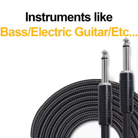 Resistant Instrument Cable | Guitar/Bass/Electric etc | Instrument Wire | (3m, 6m, 10m)