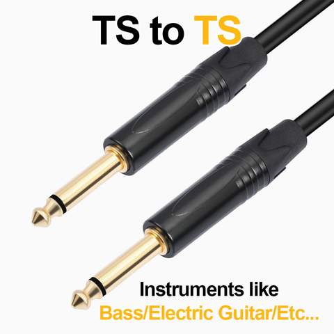 TS to TS | Audio Instrument Cable | TS Wire | TSS (2m, 3m, 5m, 15m)