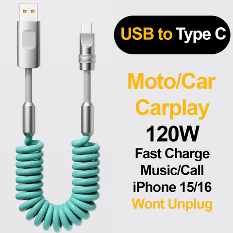 CAR & MOTO Carplay and more Superfast cable | USB to Type-C | 55cm, 1.8M | 120W